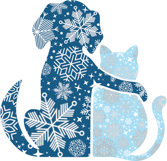 winter dog cat logo